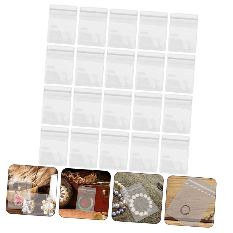 IWOWHERO Portable Ring Storage Pouches 100 Pack PVC Jewelry Bags