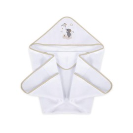 Albero Mio Baby Bath Poncho Beach Towel with Hood, Boys Girls | Baby Towel | Size: 100 x 100 cm | 82% Terry Cloth 18% Polyester | Soft Material | Easy Care | Mouse