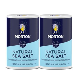 Morton Natural Sea Salt Round, Non Iodized Salt Crystals, 26 oz, 2 Pack