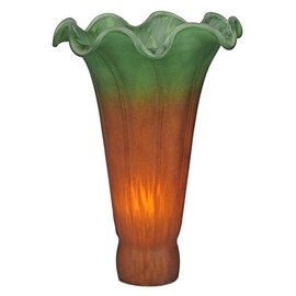 Meyda Tiffany 10174 Pond Lily Shade, 3" W x 5" H, Amber/Green