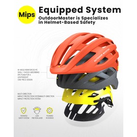 OutdoorMaster MIPS Bike Helmet for Adults-Two Removable Liners & Ventilation in Multi-Environment - Road Bicycle Helmets in Mountain, Motorway for Youth & Adult