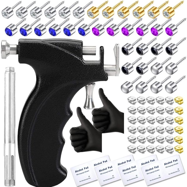 zygc Professional Ear Piercing Gun Kit with 18 Pairs of