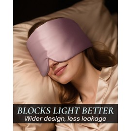 Zenssia Satin Sleep Mask for Women and Men, Lightweight Padded Eye Mask with Adjustable Strap, Comfort Blackout for Travel and Nap - Light Plum