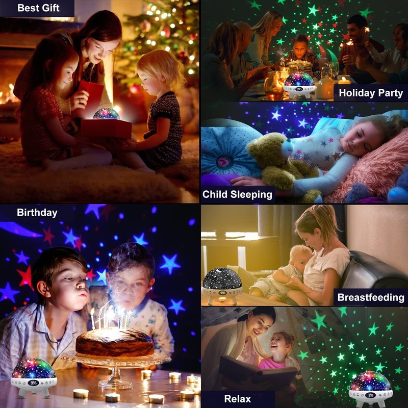 YACHANCE Kids Sound Machine with Night Light Projector,29 Soothing Sounds