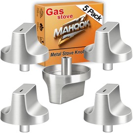 Upgraded Metal W11366438 for Whirlpool Stove Knobs Replacements,Stainless Steel Brushed,Compatible with Gas Cooktop Model:WCG55US0HS,WCG77US0HS00,Direct fit Parts:W11359382,W11505414,W11084623