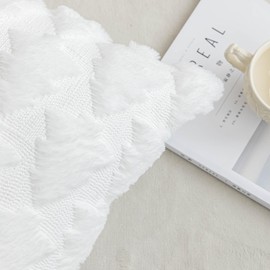 Christmas Tree Decorative Throw Pillow Covers Set of 2 Packs, Soft Fluffy Pillowcases for Home Décor, Boho Pillow Covers for Couch Bedroom(White-Tree, 12"x20")