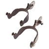 1 Pair Western Cowboy Spurs Carbon Steel Retro Floral Carving