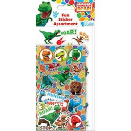 Paper Projects The World of Dinosaur Roar Assorted Sticker Pack | Includes 3 Types of Stickers | Perfect for Decoration and Scrapbooking,White,24.5cm x 11cm