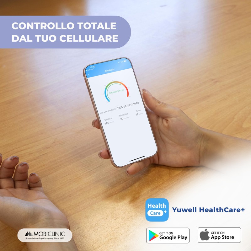 Mobiclinic®, Misuratore Pressione da Braccio, Digitale, Connessione Bluetooth e APP,
