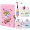 Wisplye Plush Unicorn Notebook Set for Children, A5 Notepads for