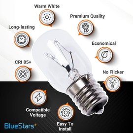 Premium 8206232A Microwave Light Bulb 40W E17 125V Replacement Part by Blue Stars - Exact Fit for Whirlpool & Maytag Microwaves, the Lava Lamps - Replaces 1890433 8206232 AP4512653 - PACK OF 6