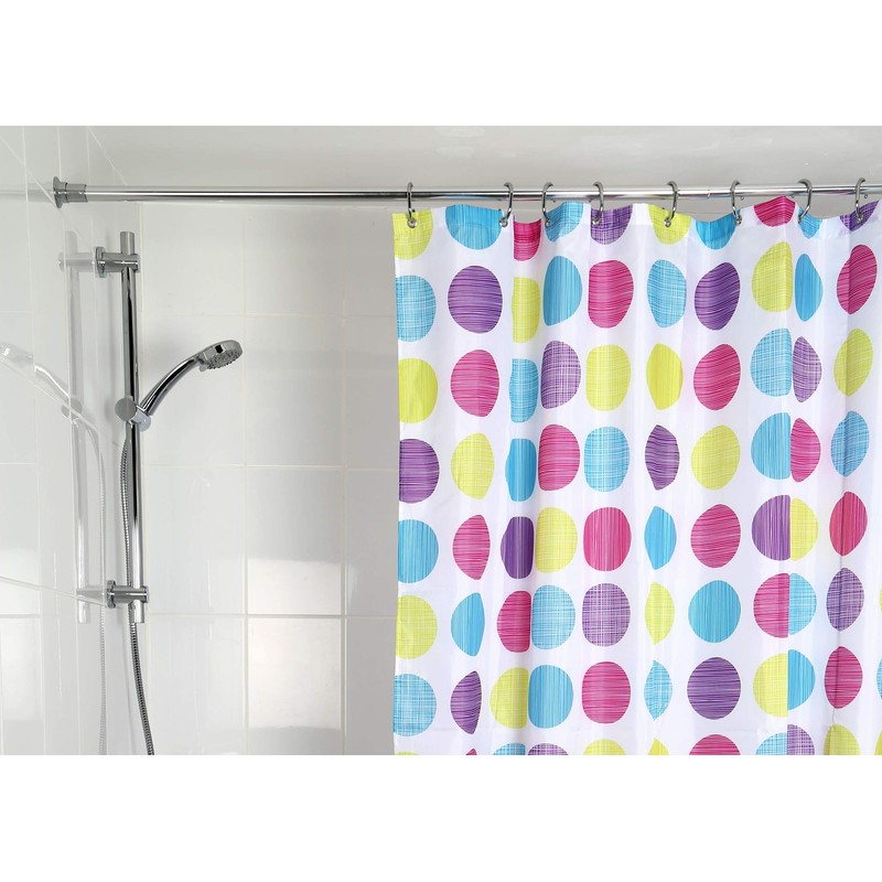 Croydex Shower Curtain, Textured Dot, 1800 x 1800mm