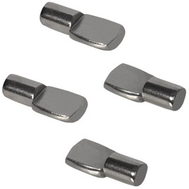 Keenkee Shelf Pegs Pin Diameter 1/4 Inch for Cabinet Shelves Support Clips Holder, Spoon Shape, Black Nickel, Pack of 20