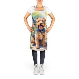 Caroline's Treasures Norfolk Terrier Spring Path Apron Cooking Kitchen Server Baking Crafts Gardening for Adult Women Men, Unisex, Large, Multicolor