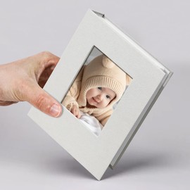 Vienrose Small Photo Album 4x6 Slip-in Picture Album 50 Pages Holds 100 Photos, Portable Photo Book 4x6 for Wedding Family Baby Travel Grey