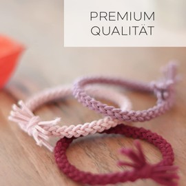 Reskthetic® Hair Scrunchie - High Quality Braided Hair Bobbles with Perfect Hold, Extremely Tear-Resistant Braid Elastics, Comfortable to the Hair, Red