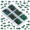 LPBeads 6000 Pieces Emerald Non Hotfix Rhinestones 6 Sizes Round