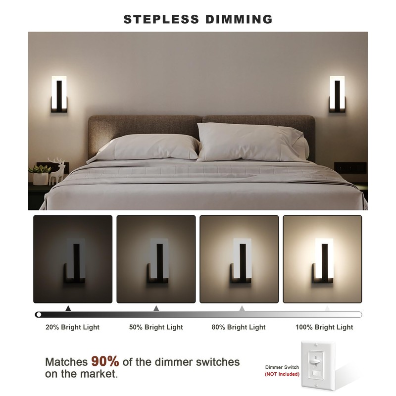Pasoar Modern Wall Sconces Set of Two, Led Wall Light
