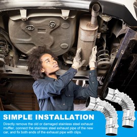 2pcs Diese-l Heater Exhaust Pipe,Stainless Steel 24mm Parking Air Heater Exhaust Pipe Tube Elbow Connector Exhaust Pipe Duct Connector with 4 Clamps for Diese-l Boat Heater