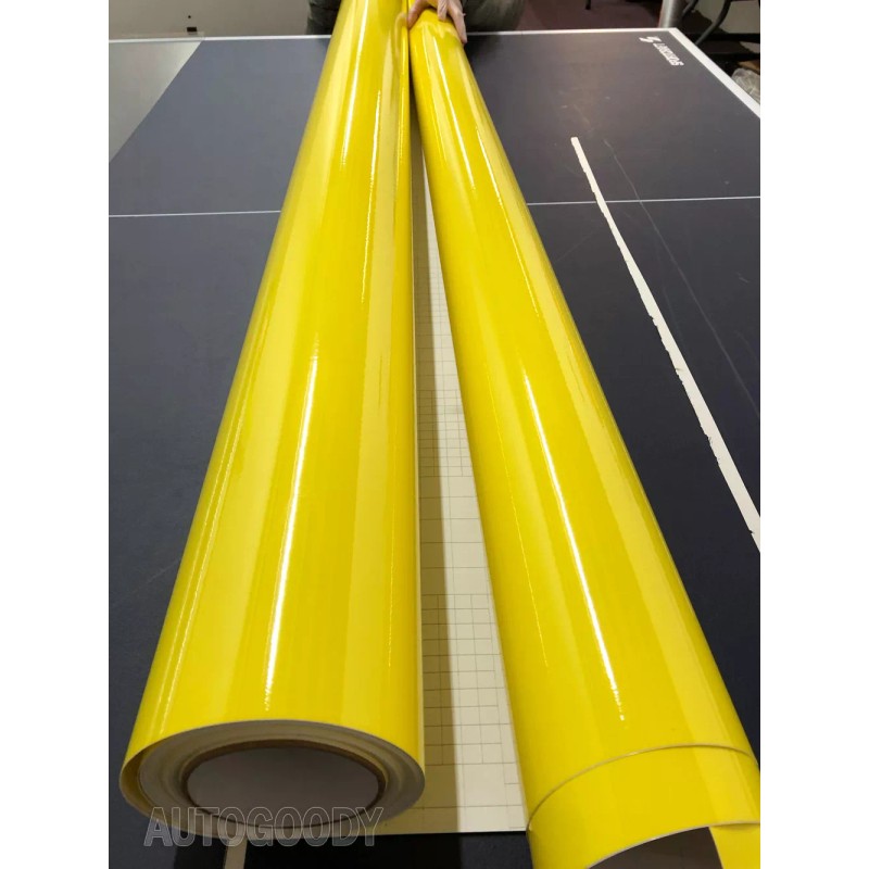 AUTOGOODY 120" x 60" Super Gloss Yellow Vinyl Film Wrap