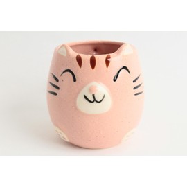 Mino ware Japanese Pottery Mug Cup Cat Shape made in Japan (Japan Import) CPM108 (Carnation Pink)