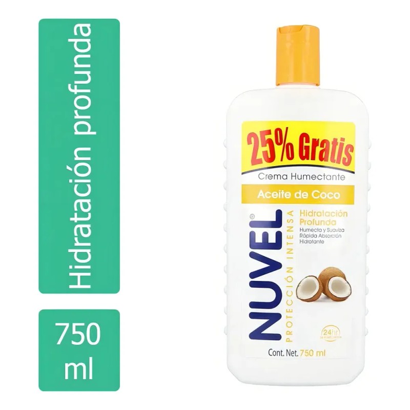 Nuvel Crema Corporal Protección Intensa con Aceite de Coco, 750