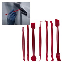 LAINLOY 7PCS Car Window Film Tint Tool Kit, Micro Auto Wrap Edge Trimming Stick, Flexible Vinyl Wrapping Tool Kit, Wrap Squeegee Installing Tool for Car Graphics & Stickers (Red)