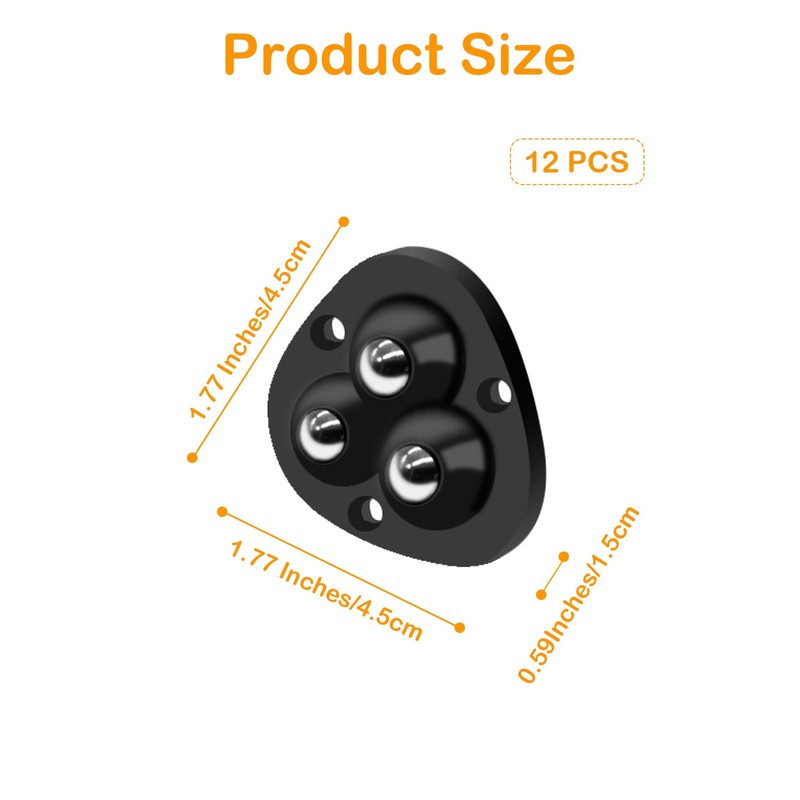 Small Appliance Caster Wheels,12 Pcs Mini Appliance Rollers for Kitchen
