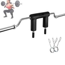 Fitness Safety Squat Bar 700LB,Safety Squat Barbell With 2 Xbarbell Clips,Neck & Shoulder Pad,Weight Squat Bar Fits 2" Olympic Plates(Without Weights) (Sliver 700lbs)