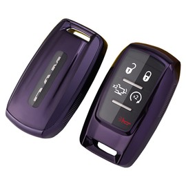 for Dodge TPU Protector Key Fob Cover Case fit for 2022 2021 2020 2019 Dodge Ram 1500 5B Rubber Keyless Entry Key Fob OHT-4882056 (Purple)