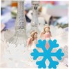 MAGICLULU 3pcs Blue and White Wooden Snowflake Ornaments Xmas Table