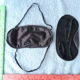 Unbranded Travel Sleep Mask  light weight,  Black silky polyester soft lining pocket size