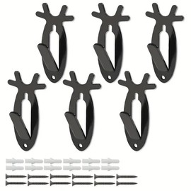 5/10Pcs Christmas European Mount Skull Wall Hanger Hook Deer Antelope Antler Mount Bracket Upgraded Version Organiser:_6pcs