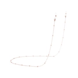 [モエライフ] メガネチェーン マスクストラップ メガネストラップ マスクチェーン メガネ ストラップ メンズ レディース ([TYPE.B] ビーズチェーン, ローズゴールド)