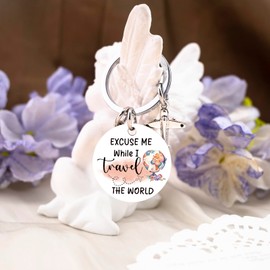 SOJUWEL Funny Travel Gifts Keychains Travel Must Haves for Women Travel Lovers Sister Mom Best Friends Birthday Mothers Day Anniversary Graduation Travels Gifts for Her Travel Accessories Keyring