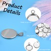 ChAusa 25 Pcs Round Pendant Trays Kit 25mm Stainless Steel
