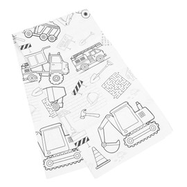 SEWACC Birthday Coloring Paper Tablecloth for Boys and Girls Construction Vehicle Theme Graffiti Table Cover for Birthday Parties and Family Gatherings and Fun Table Decor