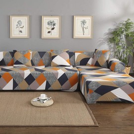 HEYOMART Sofa Cover High Stretch Elastic Fabric 1 2 3 Seater Sofa Slipcover Chair Loveseat Couch Cover Polyester Spandex Furniture Protector Cover with 1 Pillowcase (1 Seater, Checkerboard)