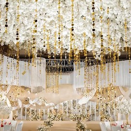 ECYC Ltd Sparkle Sequin Beaded Curtain Door String Curtains, PVC Sequin Bead Doorway Curtain Door Window Decor Room Divider Blind for Home Festivals Wedding Party Decorations (5 Strips, Purple)