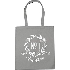Hippowarehouse Number One Auntie Floral Wreath Tote Shopping Gym Beach Bag 42cm x38cm, 10 litres