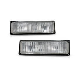 For 1988-1989 Chevy C1500 Pair Park/Signal Lights Driver and Passenger Side UnitC/K; w/quad sealed beam headlamps; w/silver trim GM2520103 GM2521103 - replaces 5974335 5974336
