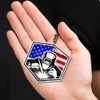 Buudiep Design Welder Keychain, Funny Welder Welding With America Flag