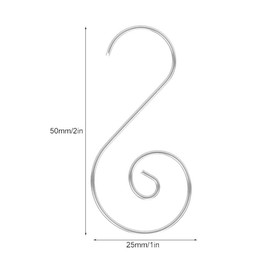Christmas Ornament Hooks, 60Pcs S Shaped Christmas Tree Hangers Metal Wire Hook for Art Craft Christmas Balls Home Party Decoration (Silver)