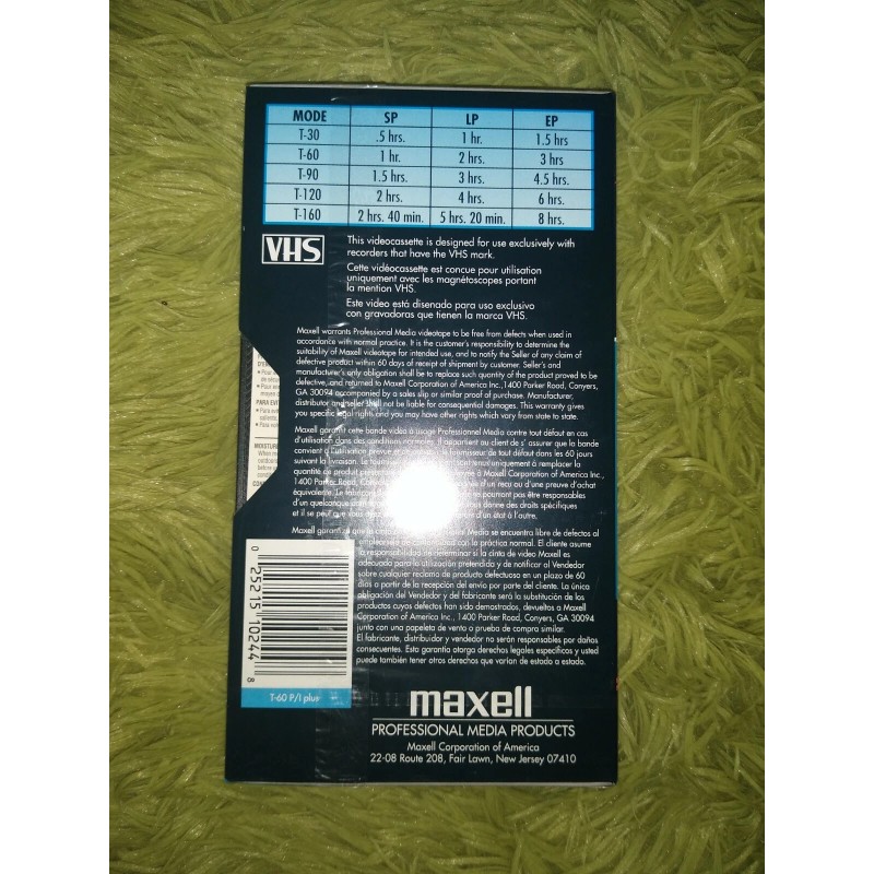 Maxell Professional Media Products, Blank Video Cassette Tape, P/I Plus,