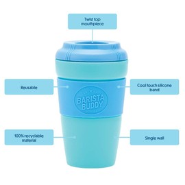 Smash Barista Buddy Reusable Coffee Cup 390ml Teal