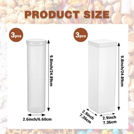 wutfuooo 6 Pcs Plastic Cracker Keeper Small Cracker Storage Containers Plastic Cookie Containers Round and Square Sizes Airtight Kitchen Container for Saltine Crackers Dry Food Storage Keep Fresh