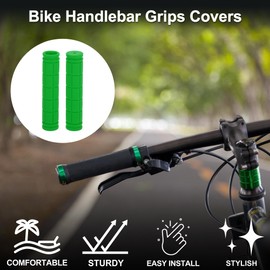 TUCKBOLD Bike Handlebar Grips Covers 120mm Long Lightweight | Bicycle End Grips Protector Green 1 Pair