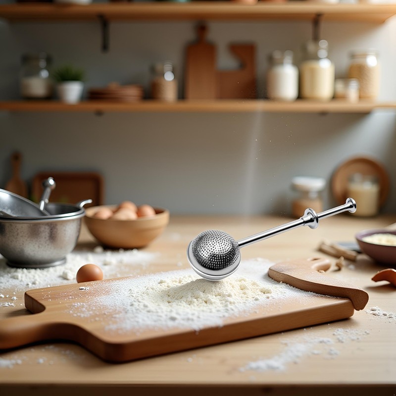 304 Silver Stainless Steel Flour Powder Filter Spoon, Shaker Duster