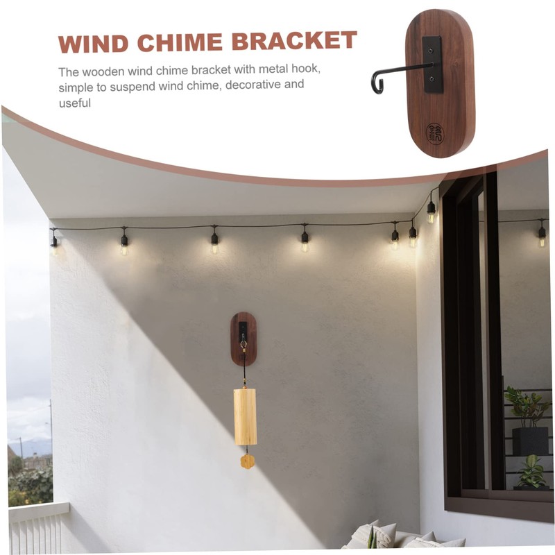 CORHAD Hanging Wind Chime Bracket Wooden Wall Mount Easy Install