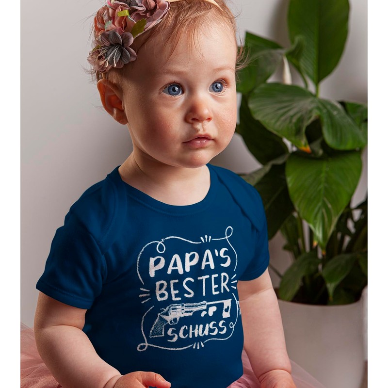 OM3® Baby Bodysuit with Saying - Papas Beste Schuss II